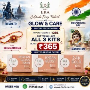 dnd era glow & care facial kit combo pack | korean glass skin + hydra boost + 24k gold